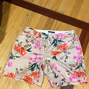 Lands' End Floral Women's Shorts - Pink and Orange